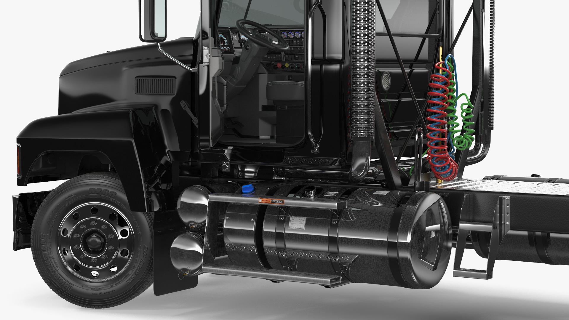 Mack Commercial Truck Black Rigged 3D model