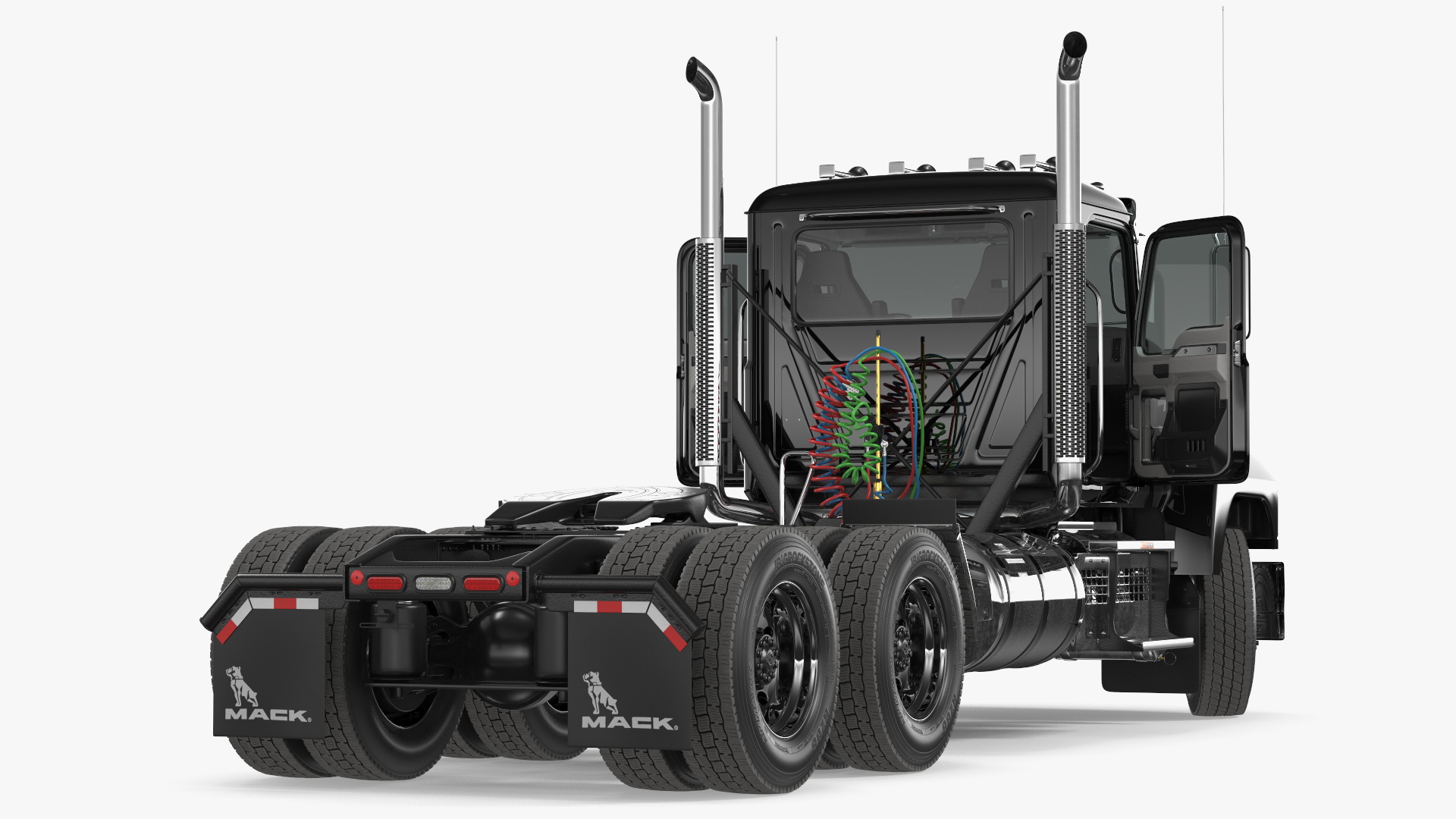 Mack Commercial Truck Black Rigged 3D model