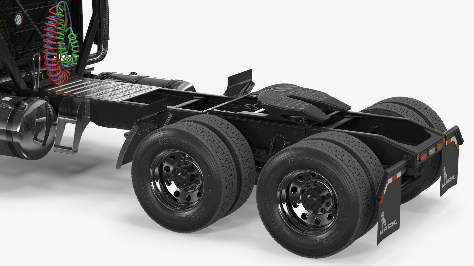 Mack Commercial Truck Black Rigged 3D model