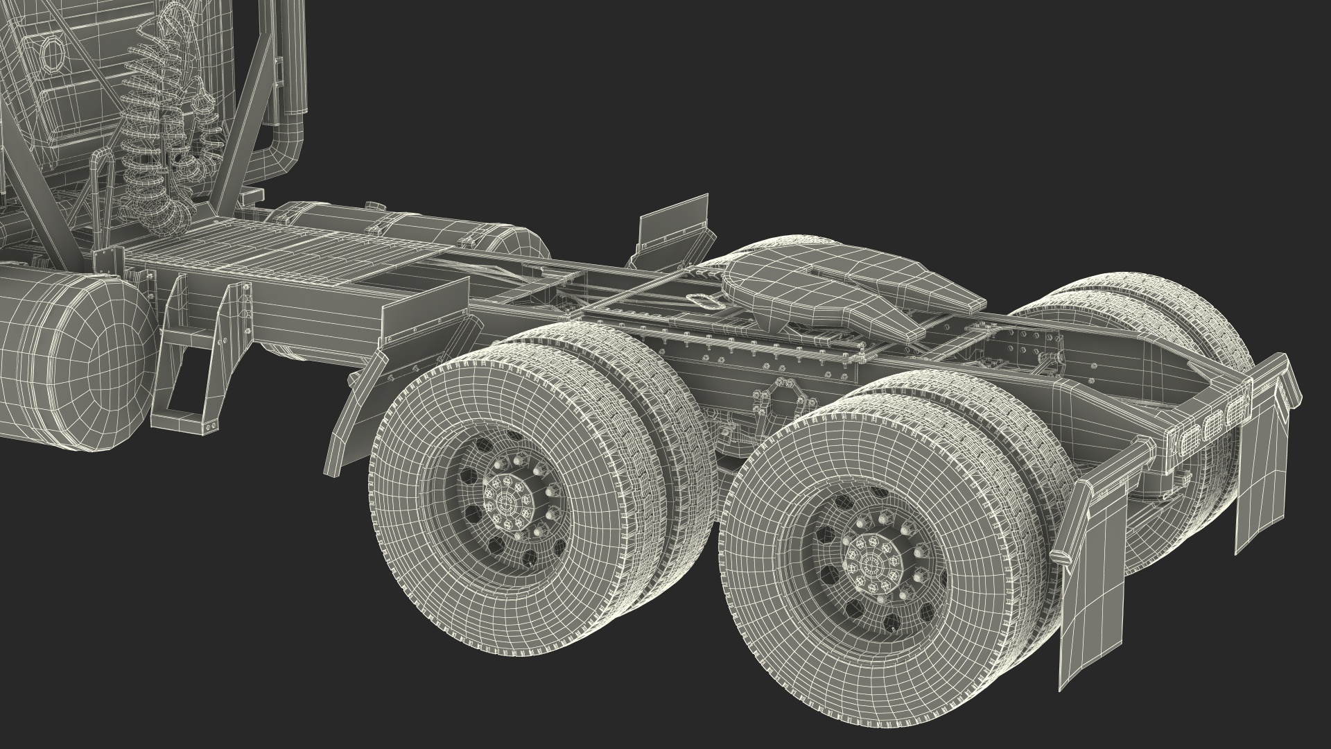 Mack Commercial Truck Black Rigged 3D model