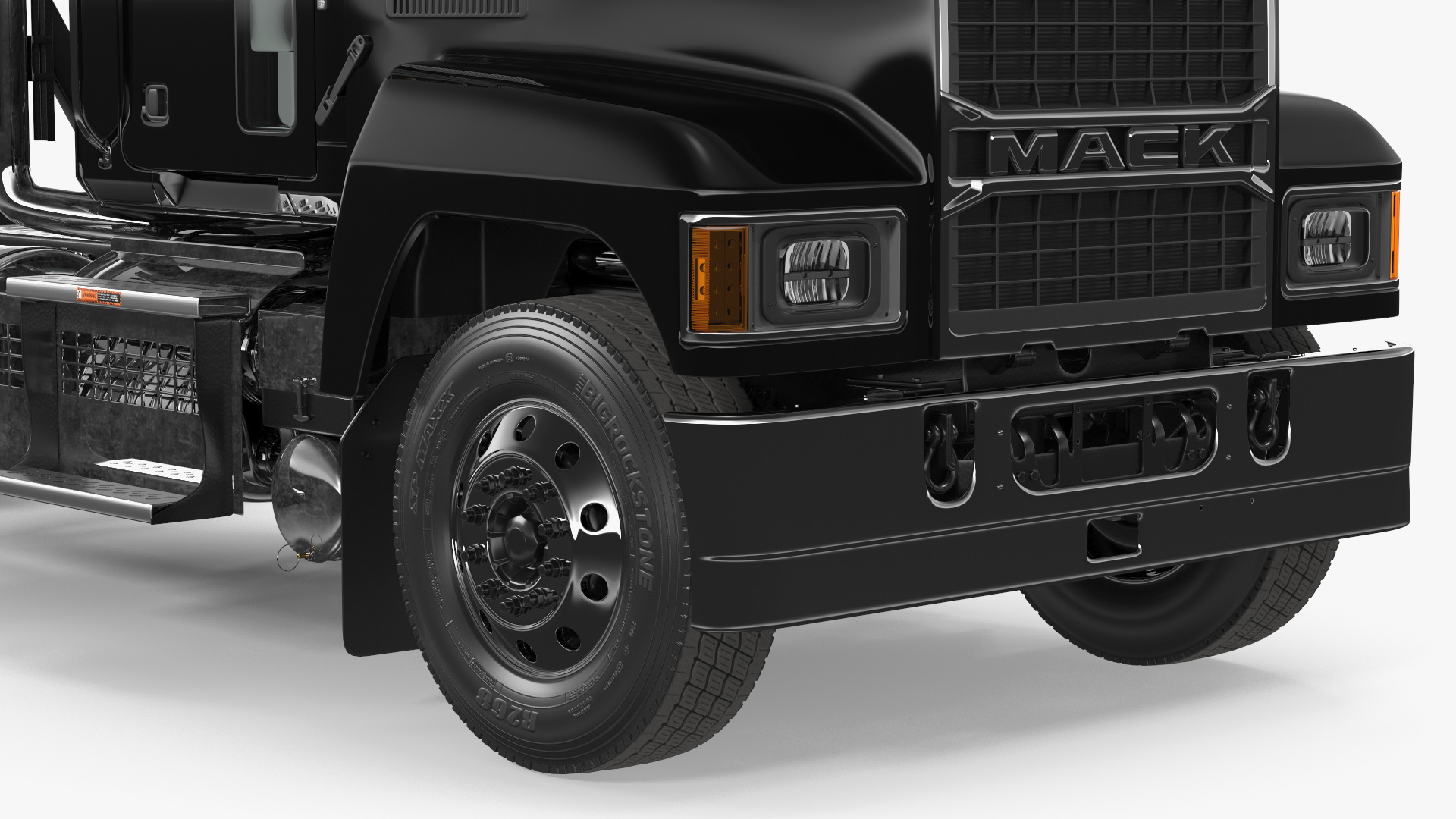 Mack Commercial Truck Black Rigged 3D model