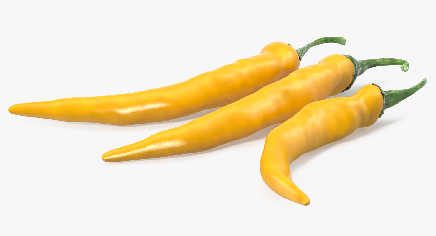 Chili Peppers Set Yellow 3D model