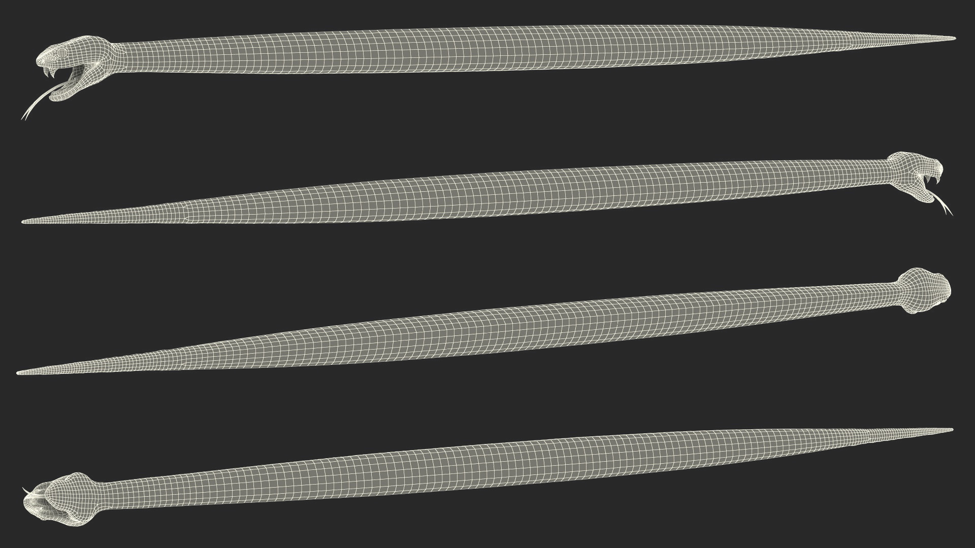 Viper Blue Trimeresurus Rigged for Maya 3D model