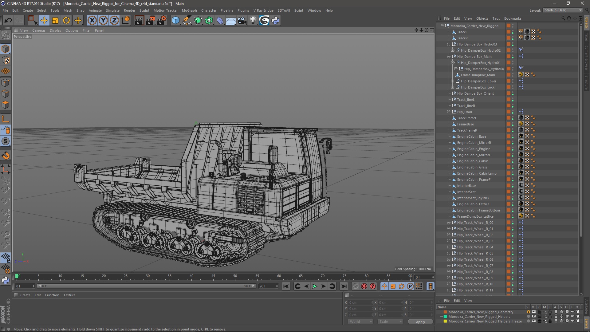 3D model Morooka Carrier New Rigged for Cinema 4D