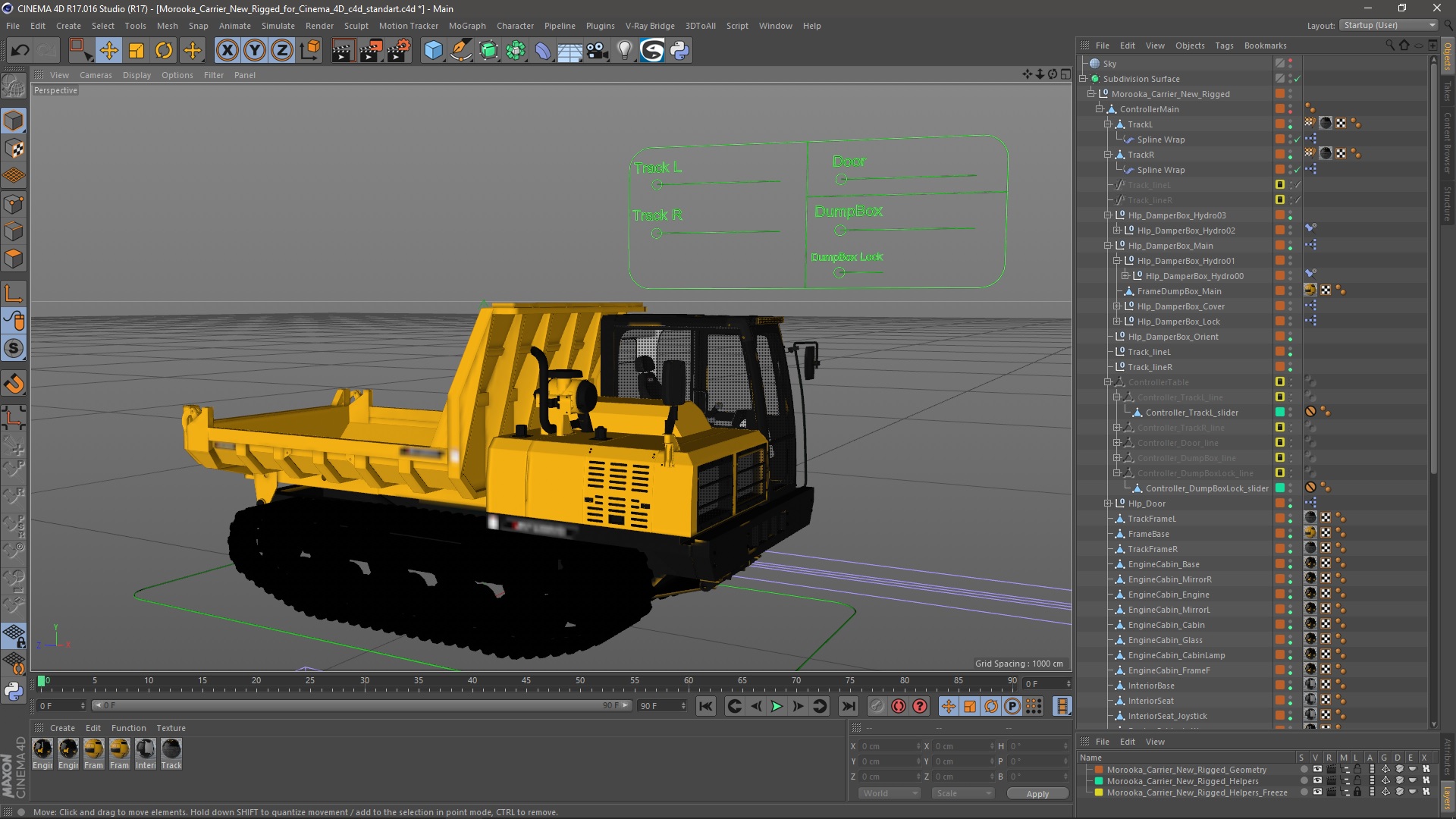 3D model Morooka Carrier New Rigged for Cinema 4D