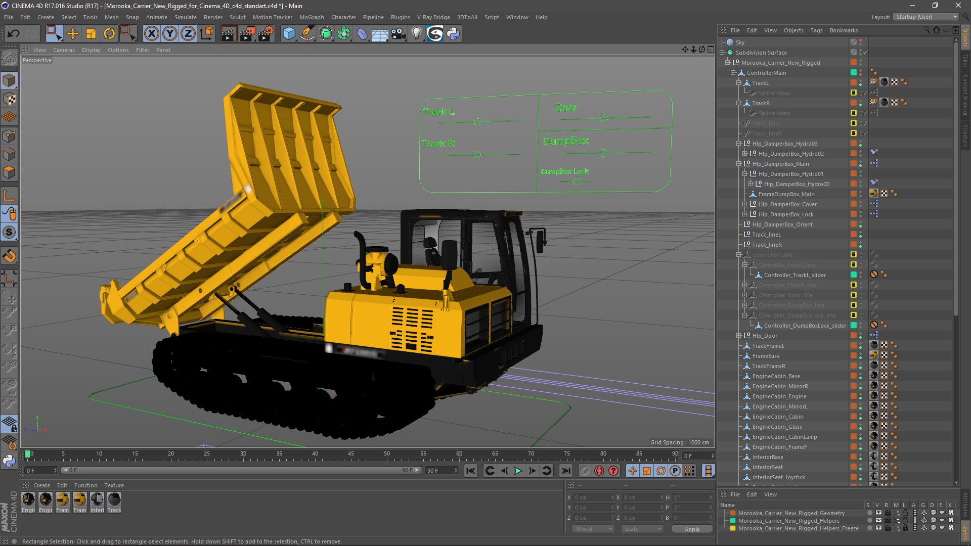 3D model Morooka Carrier New Rigged for Cinema 4D
