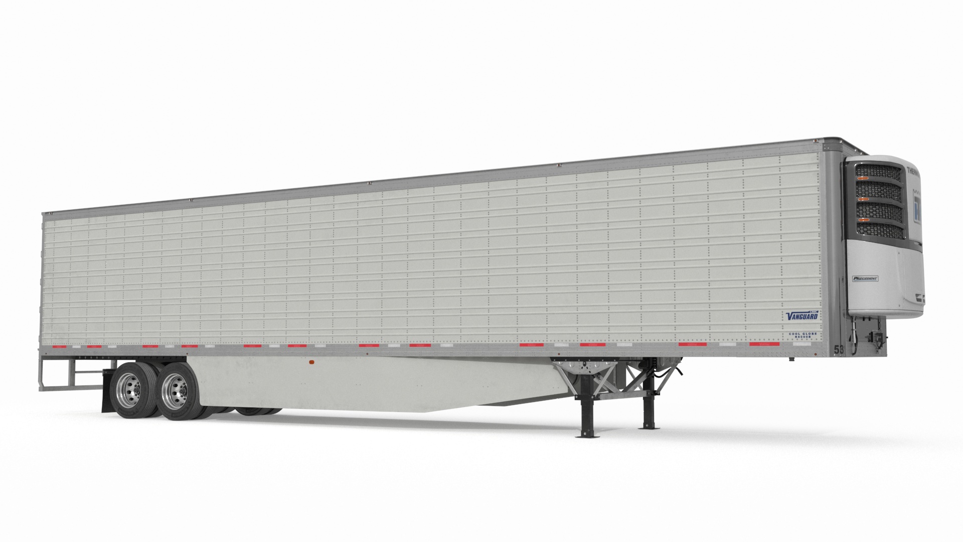 3D model Mack CHU613 Truck with Vanguard Reefer Trailer with Thermo King C600 Rigged