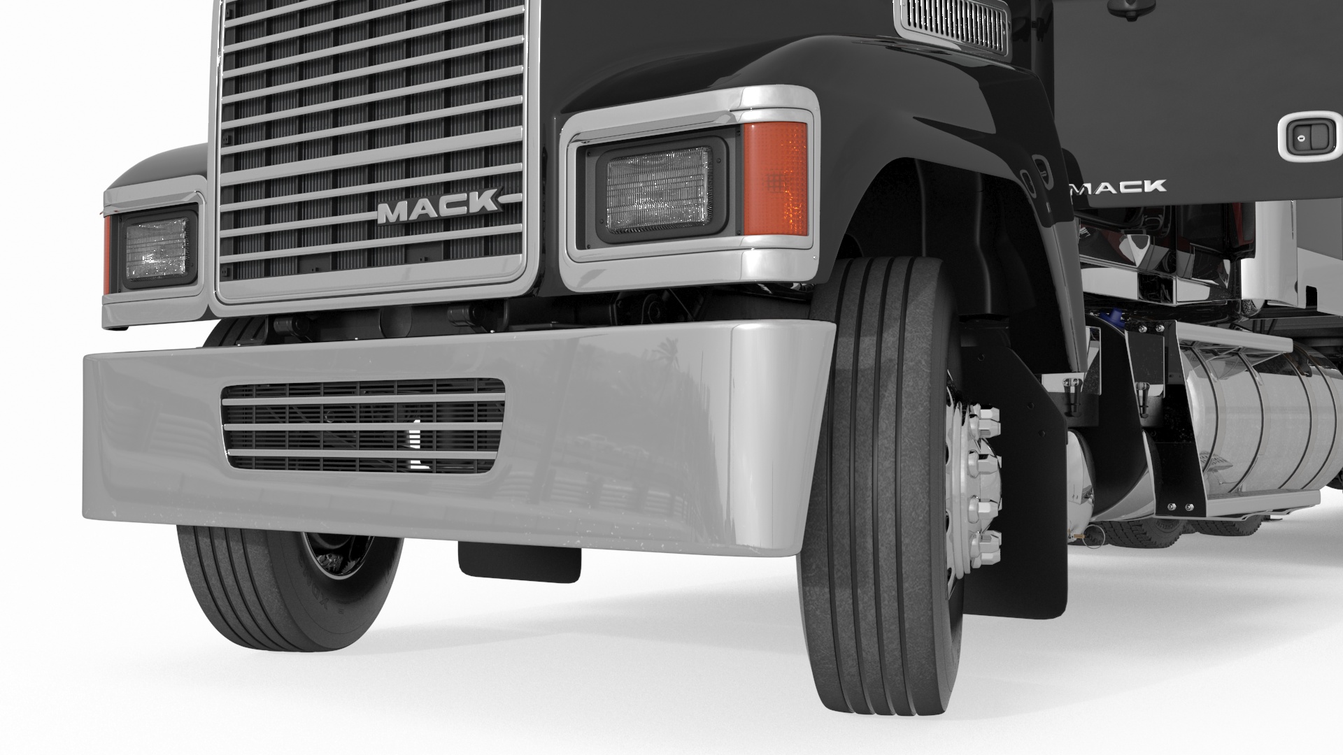 3D model Mack CHU613 Truck with Vanguard Reefer Trailer with Thermo King C600 Rigged