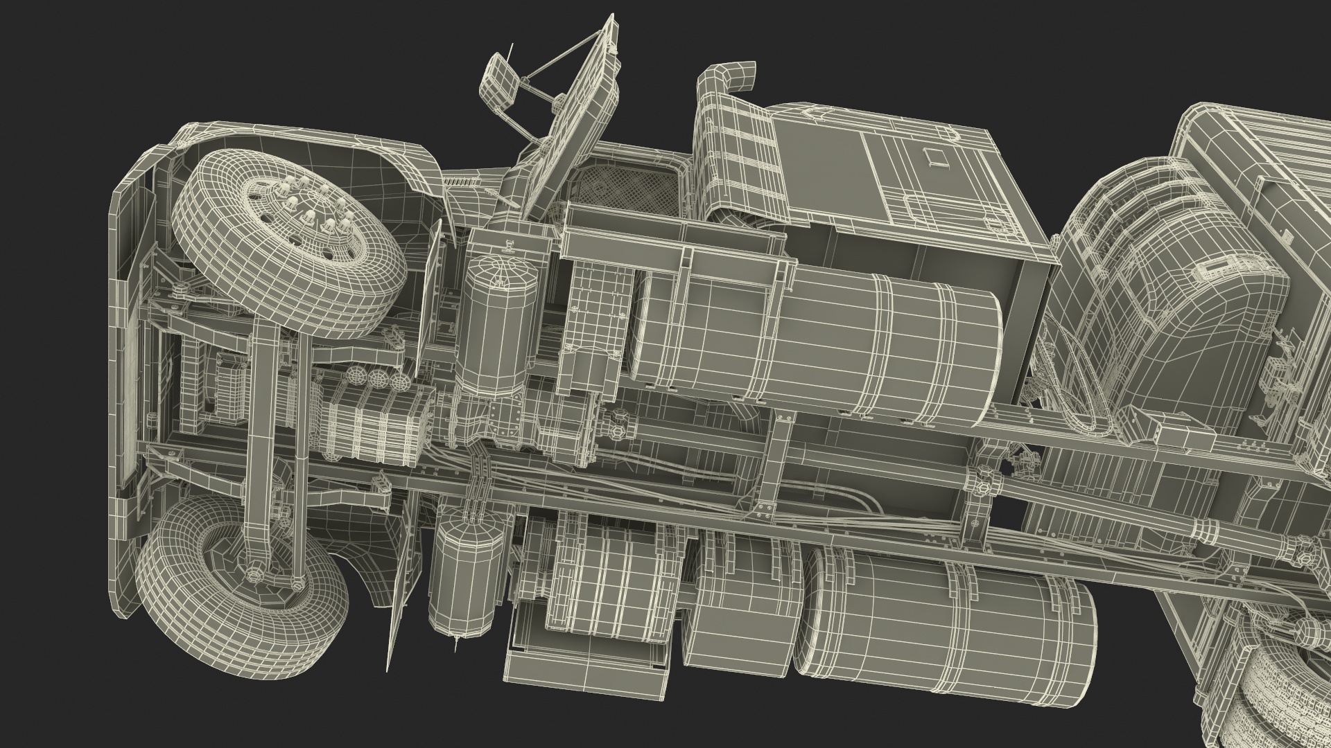 3D model Mack CHU613 Truck with Vanguard Reefer Trailer with Thermo King C600 Rigged
