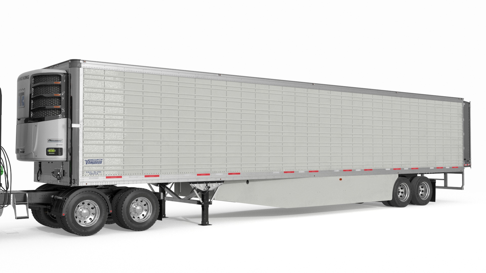 3D model Mack CHU613 Truck with Vanguard Reefer Trailer with Thermo King C600 Rigged