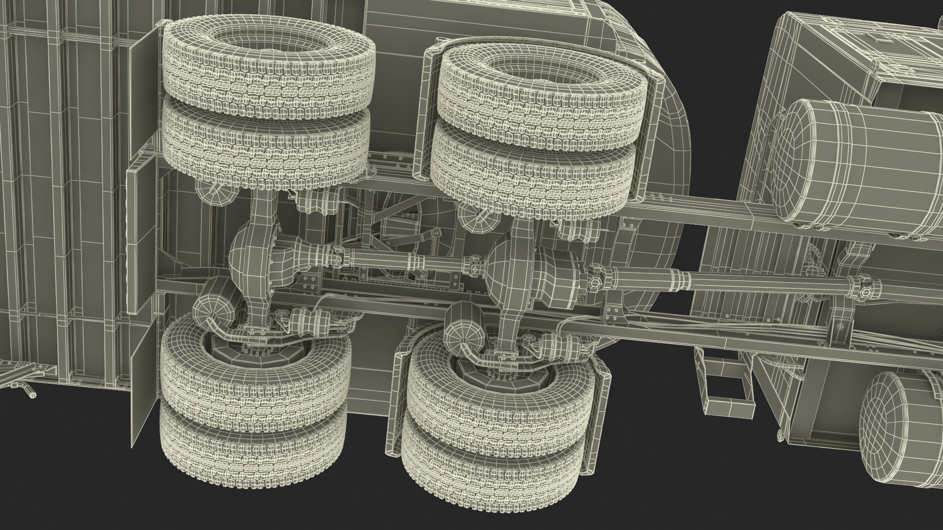3D model Mack CHU613 Truck with Vanguard Reefer Trailer with Thermo King C600 Rigged