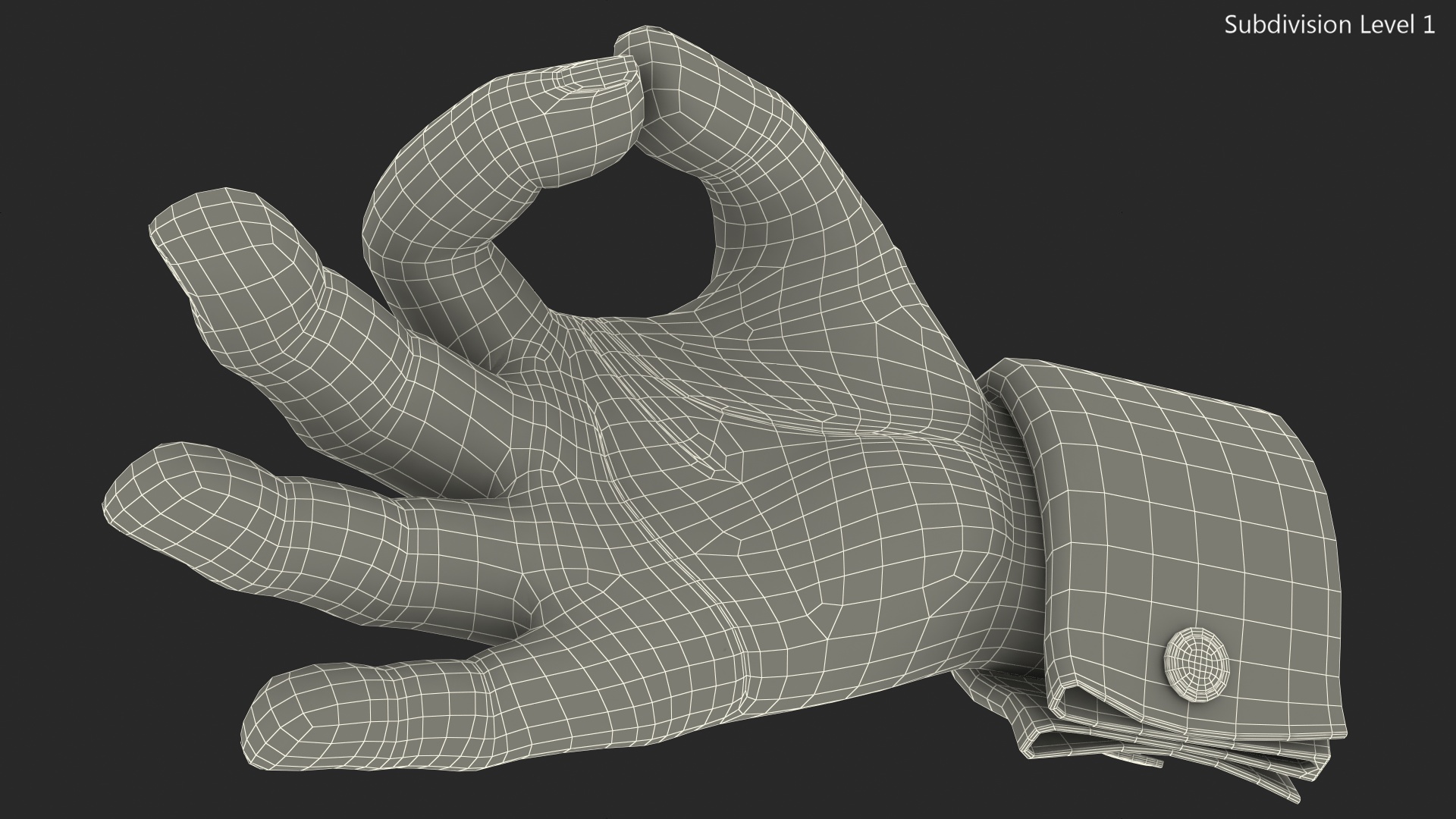 Cartoon Man Okay Hand Gesture 3D model