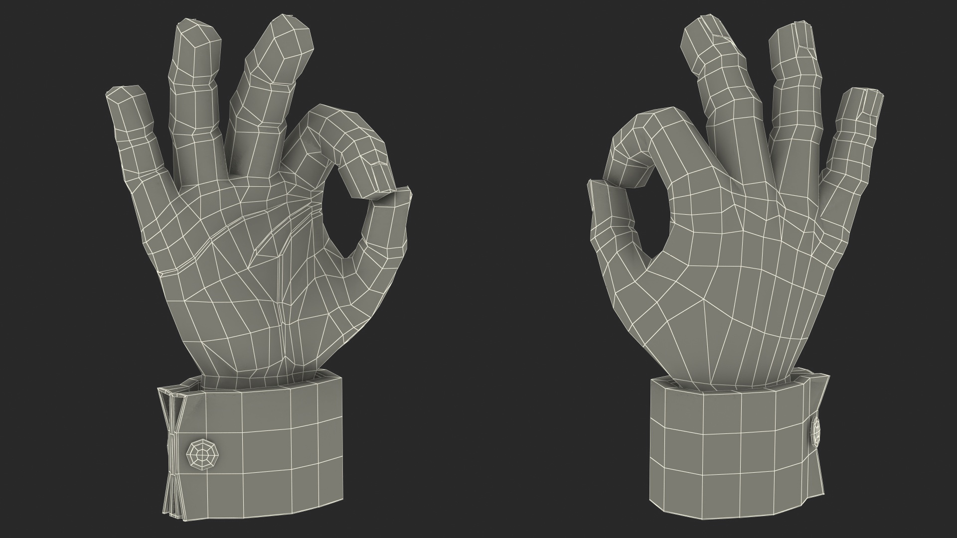 Cartoon Man Okay Hand Gesture 3D model
