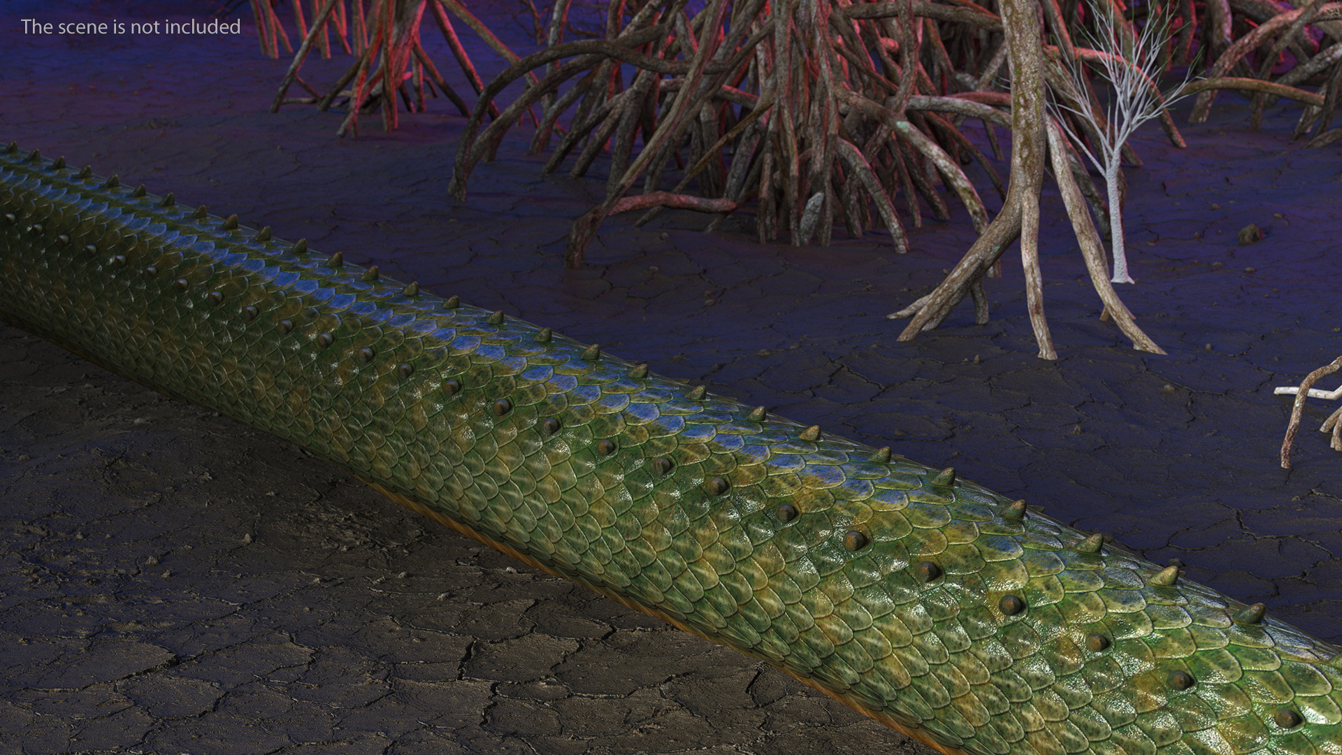 Mythical Serpentine Dragon Rigged for Cinema 4D 3D