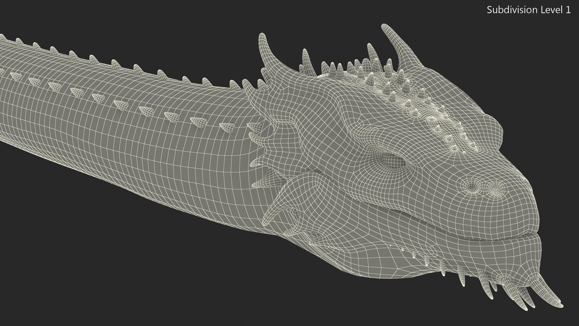 Mythical Serpentine Dragon Rigged for Cinema 4D 3D