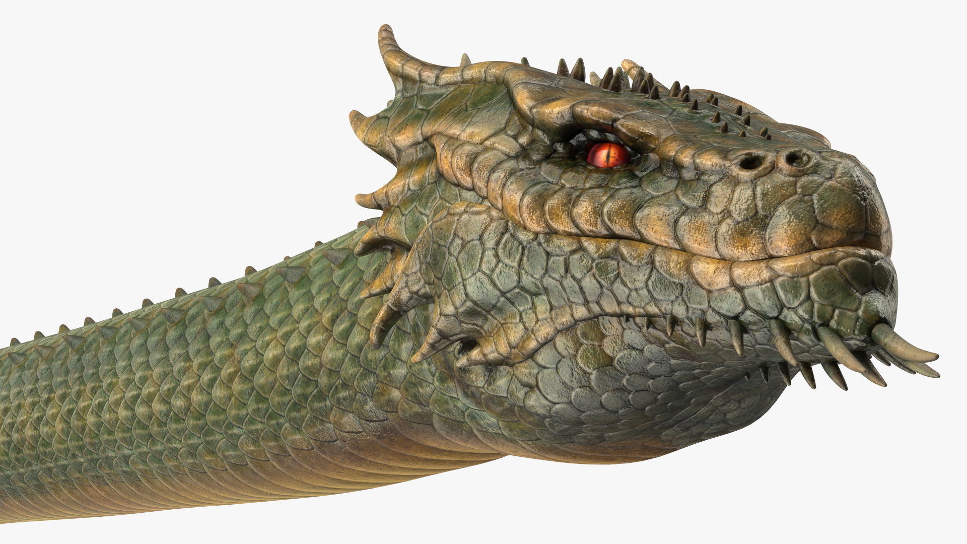Mythical Serpentine Dragon Rigged for Cinema 4D 3D