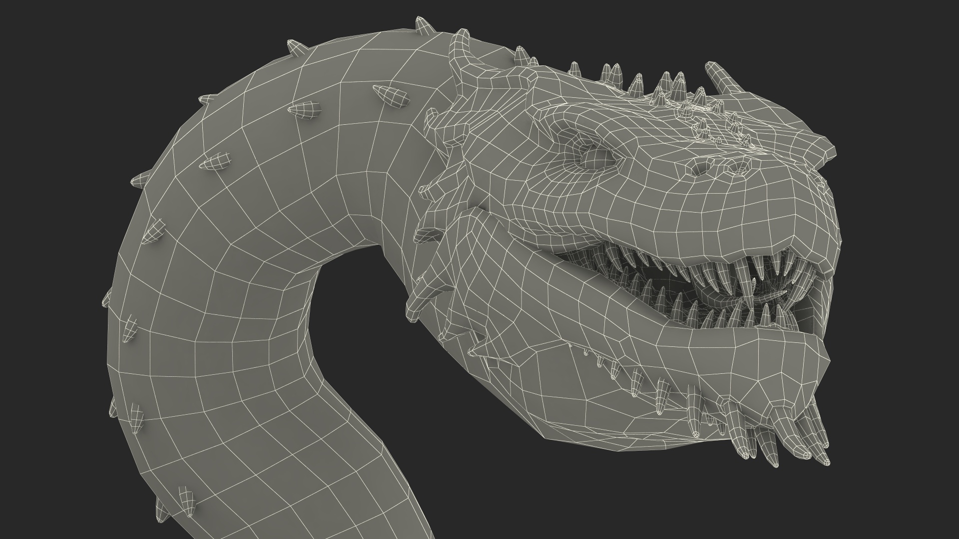 Mythical Serpentine Dragon Rigged for Cinema 4D 3D