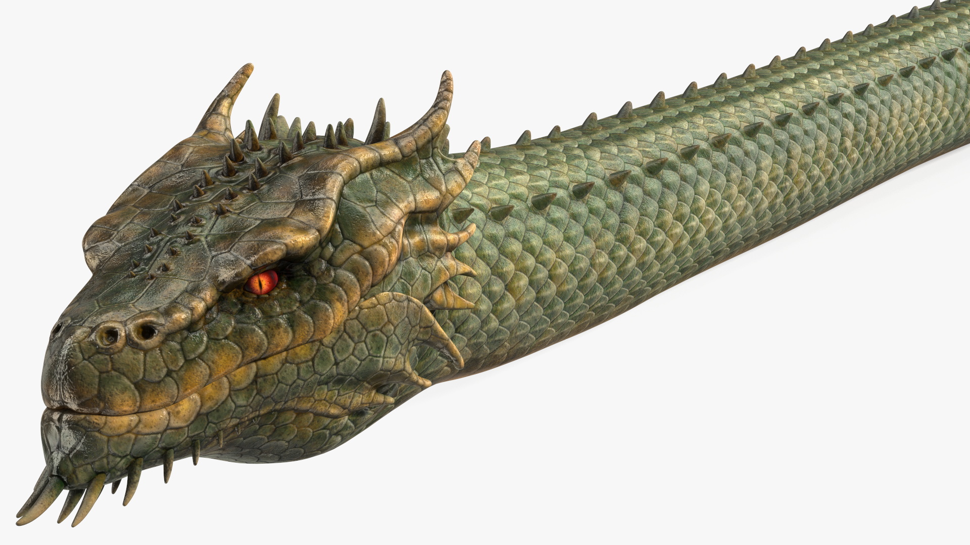 Mythical Serpentine Dragon Rigged for Cinema 4D 3D