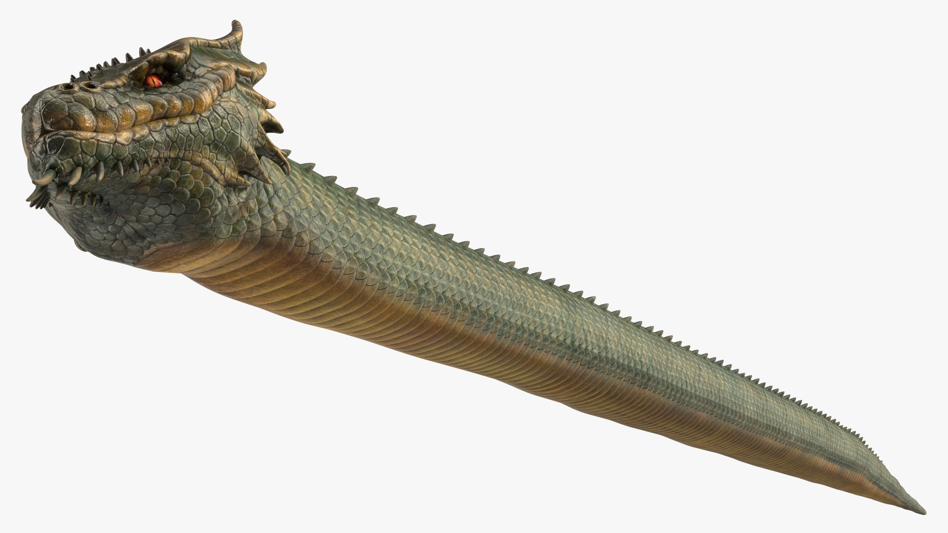 Mythical Serpentine Dragon Rigged for Cinema 4D 3D