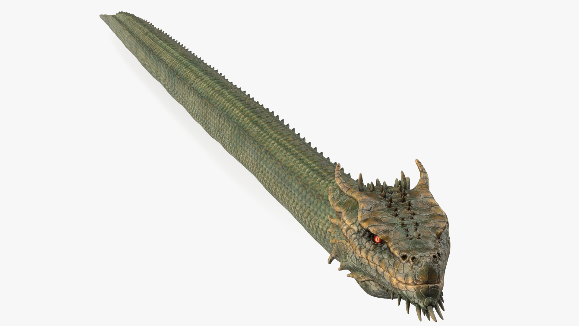 Mythical Serpentine Dragon Rigged for Cinema 4D 3D