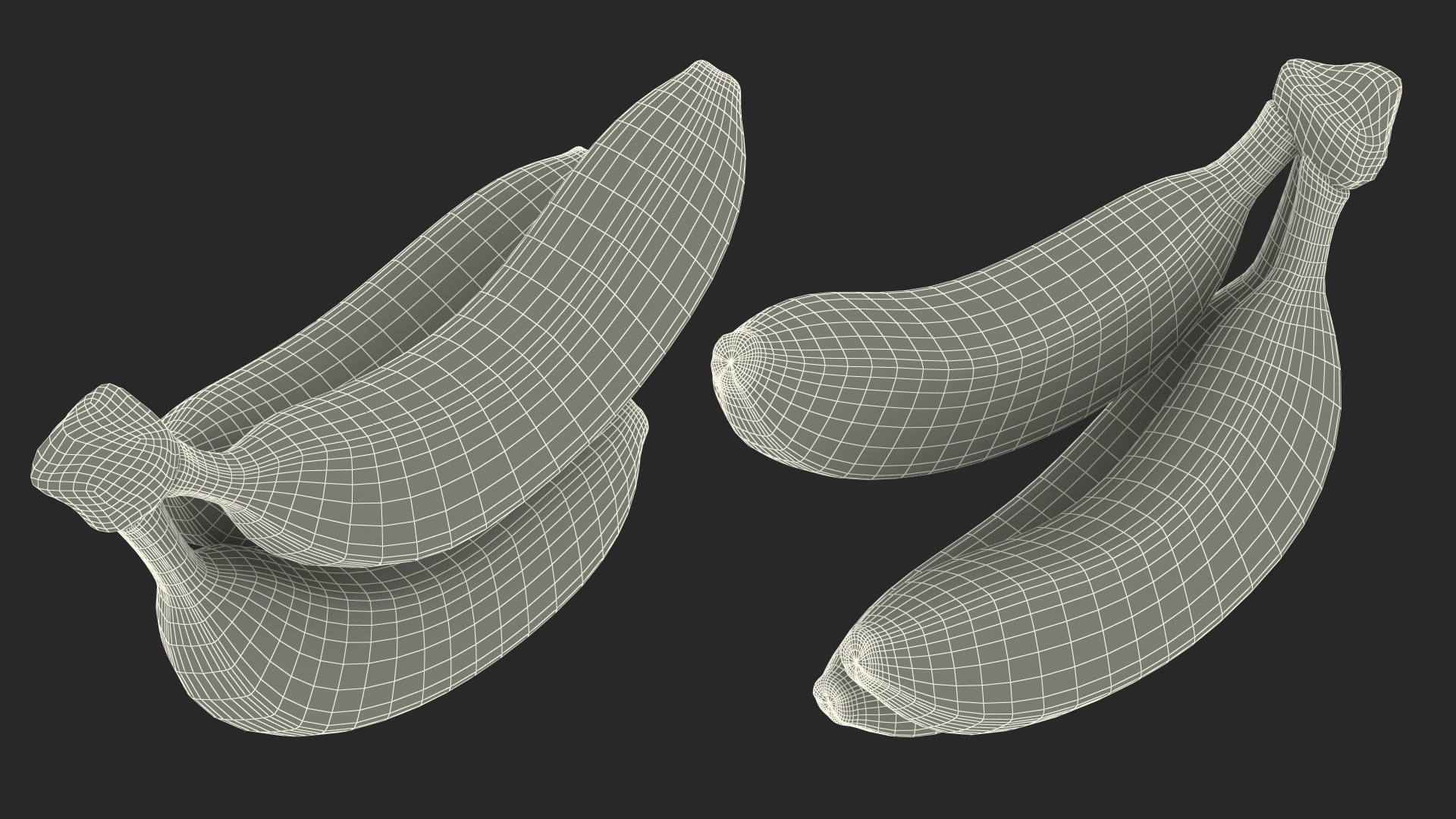Branch of Ripe Yellow Bananas 3D model