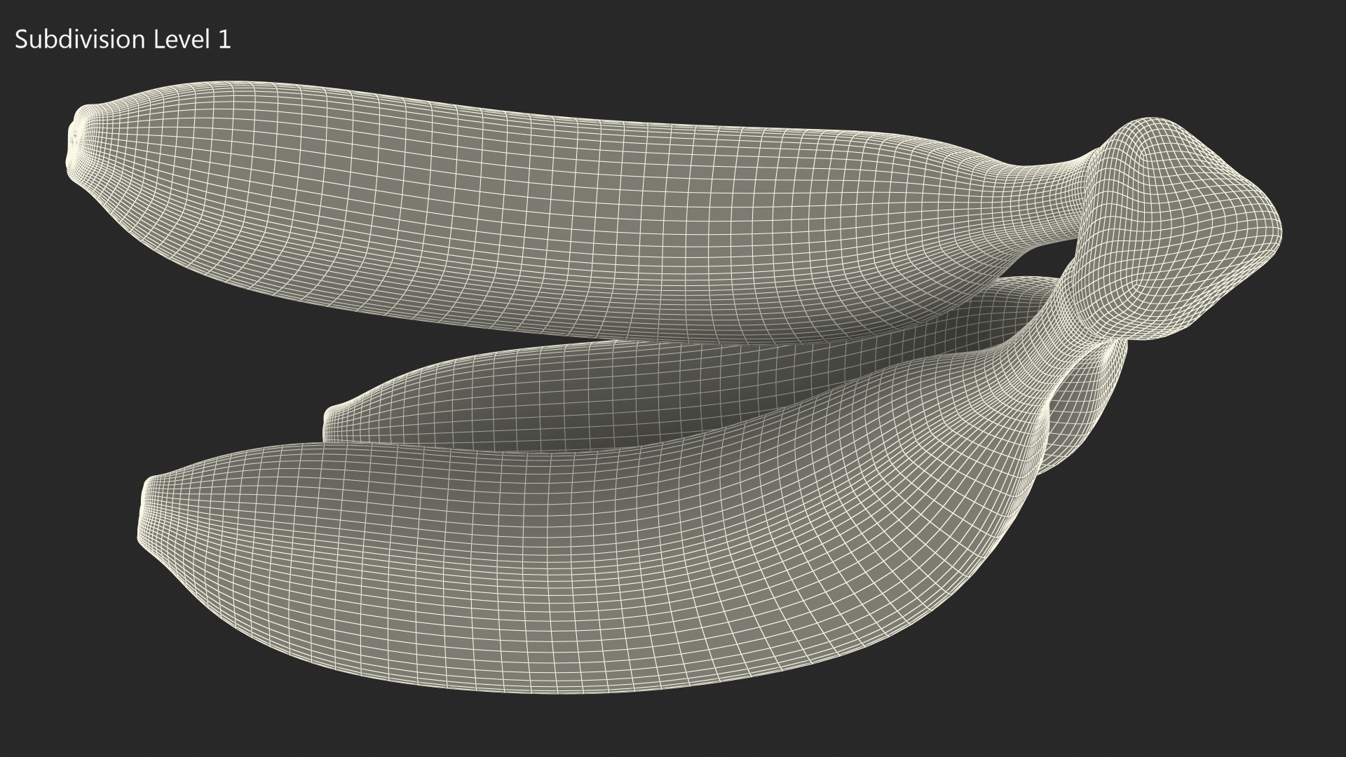 Branch of Ripe Yellow Bananas 3D model