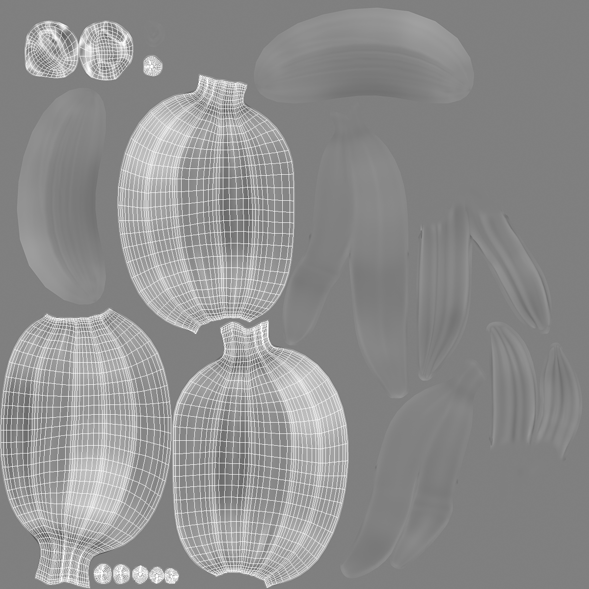 Branch of Ripe Yellow Bananas 3D model