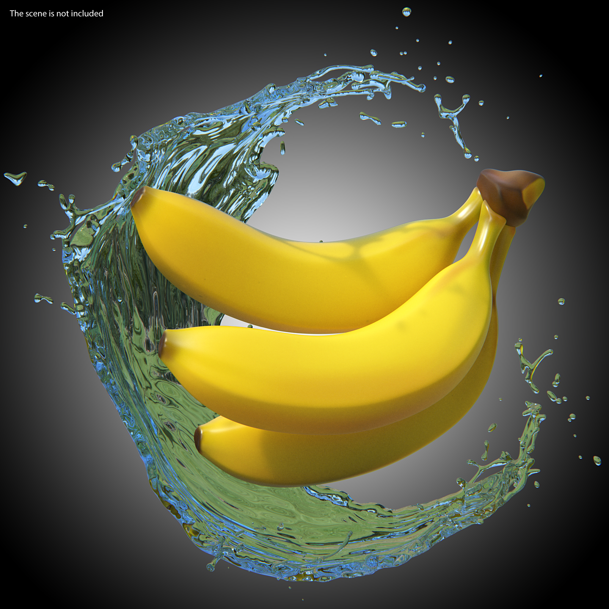 Branch of Ripe Yellow Bananas 3D model