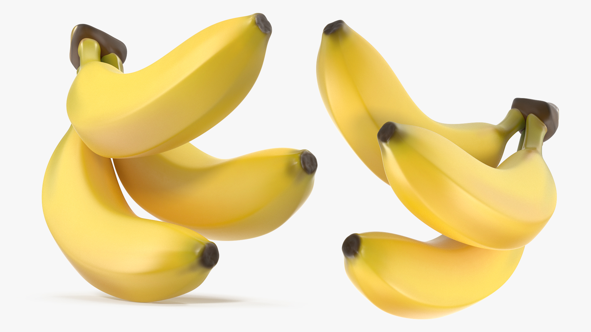 Branch of Ripe Yellow Bananas 3D model