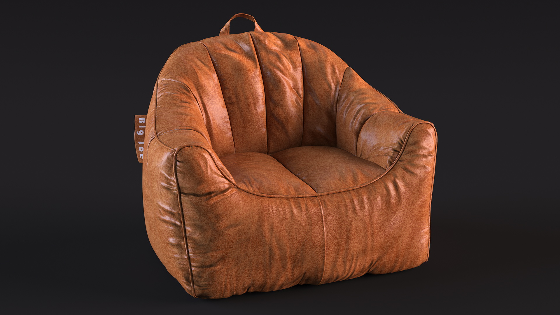 3D model Big Joe Hug Bean Bag Chair Leather Brown