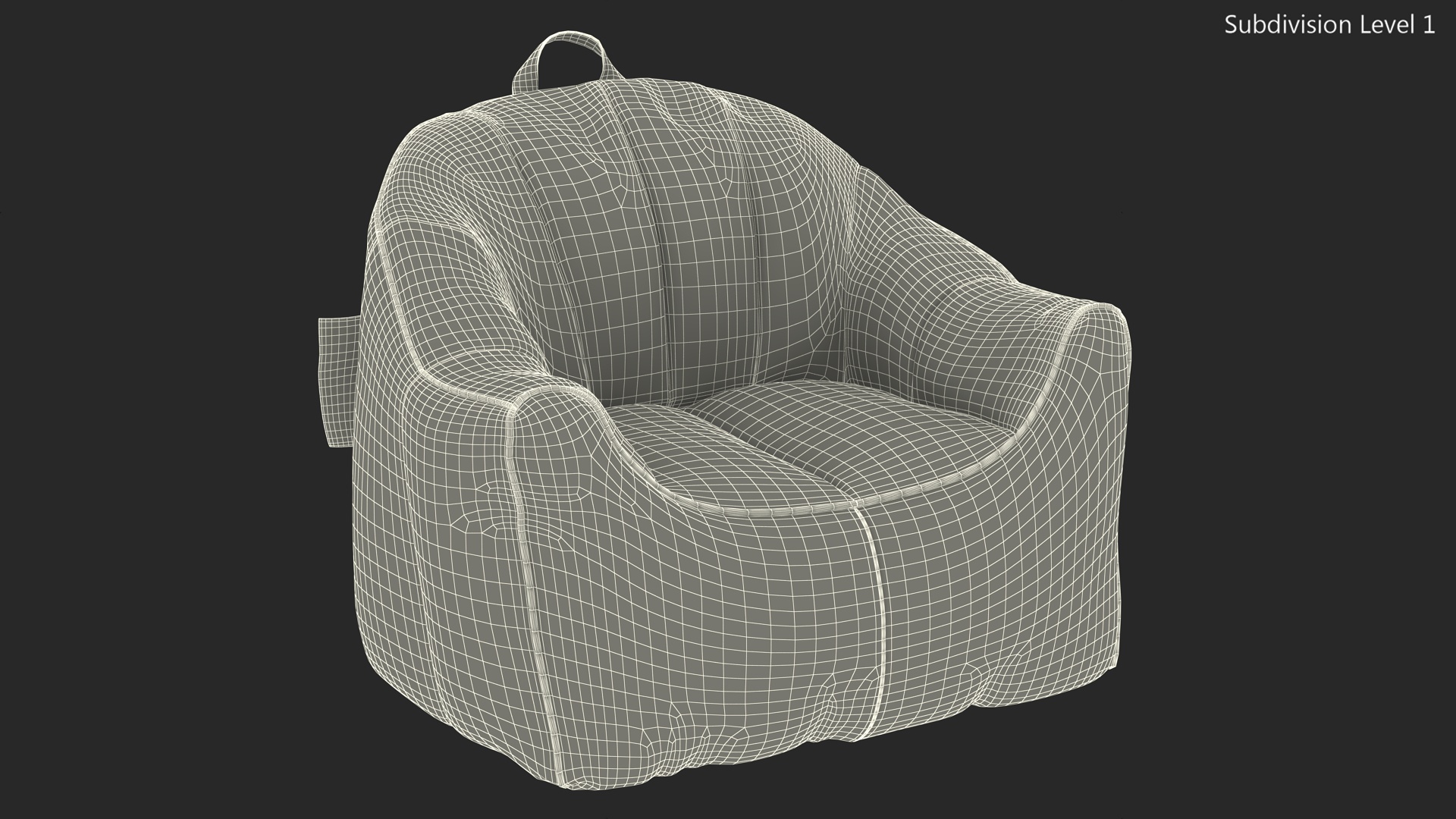 3D model Big Joe Hug Bean Bag Chair Leather Brown