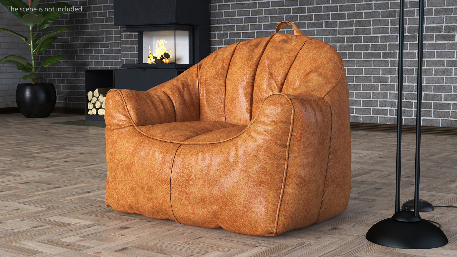 3D model Big Joe Hug Bean Bag Chair Leather Brown
