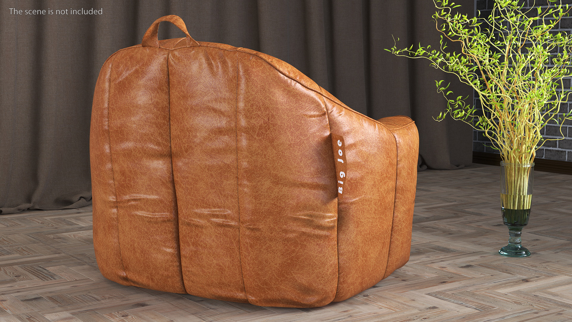 3D model Big Joe Hug Bean Bag Chair Leather Brown
