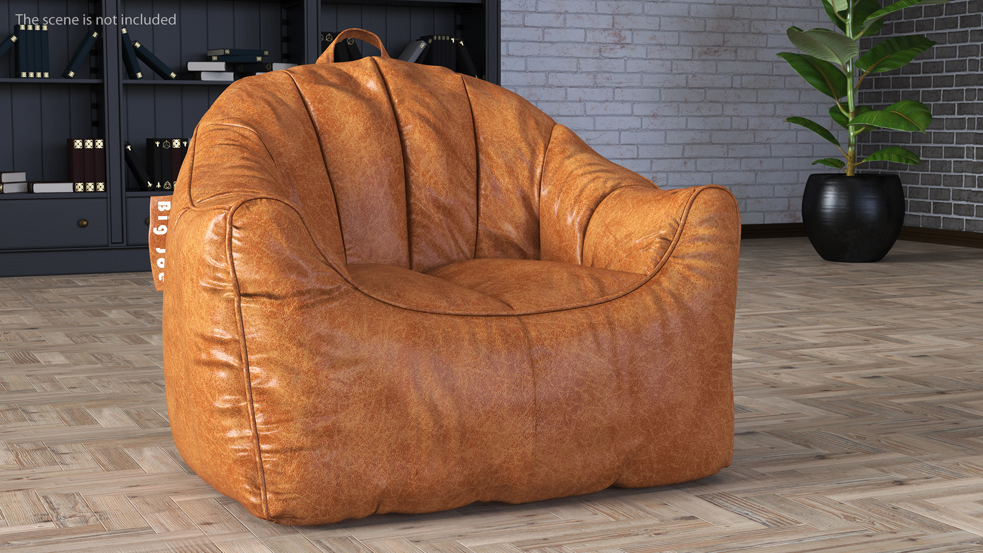 3D model Big Joe Hug Bean Bag Chair Leather Brown
