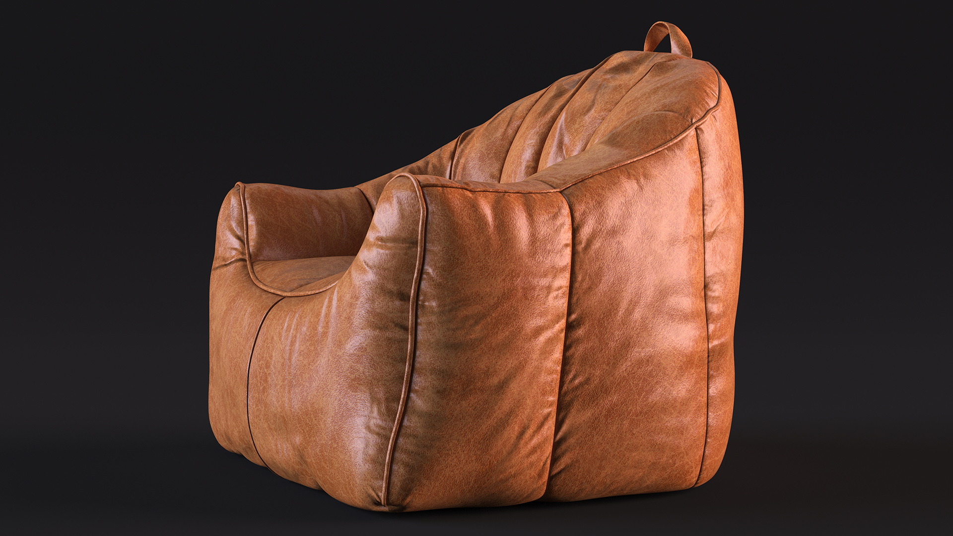 3D model Big Joe Hug Bean Bag Chair Leather Brown