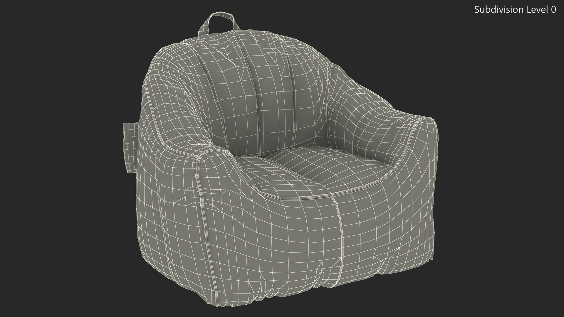 3D model Big Joe Hug Bean Bag Chair Leather Brown