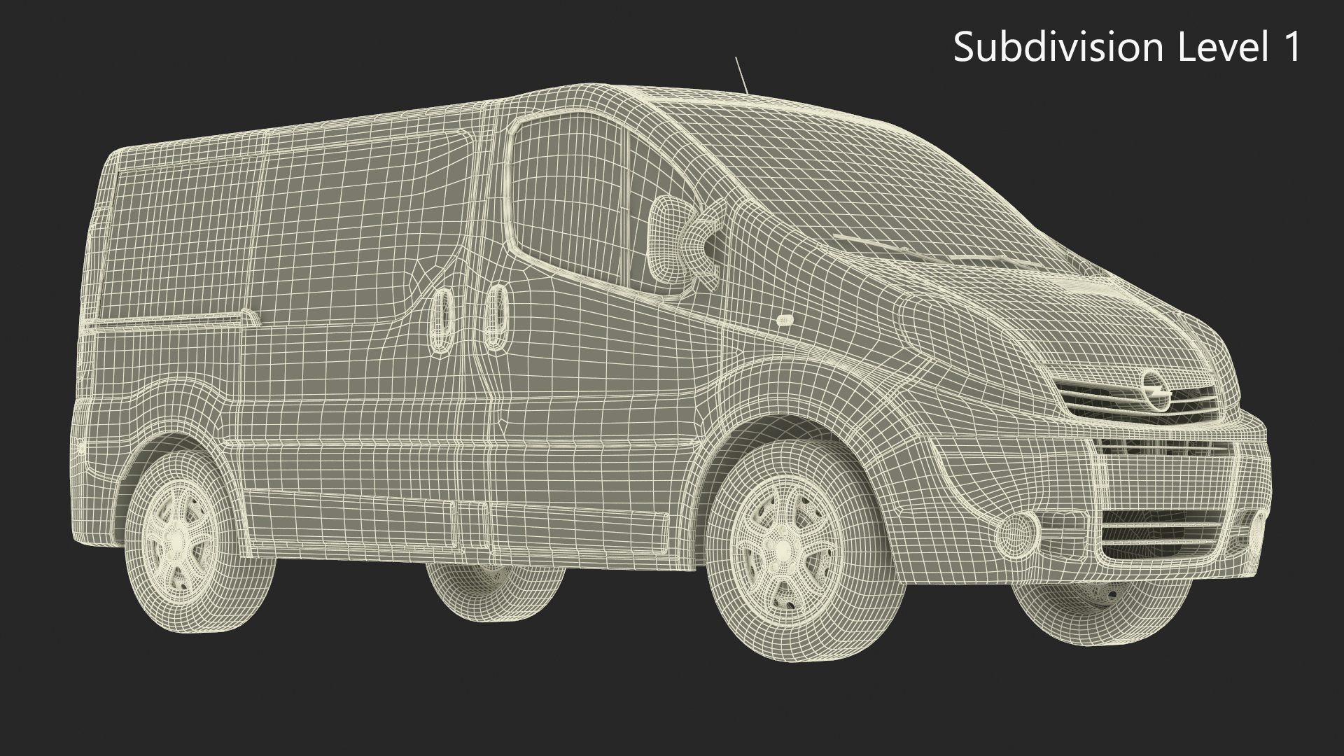 3D model Yellow Transporter Opel Vivaro