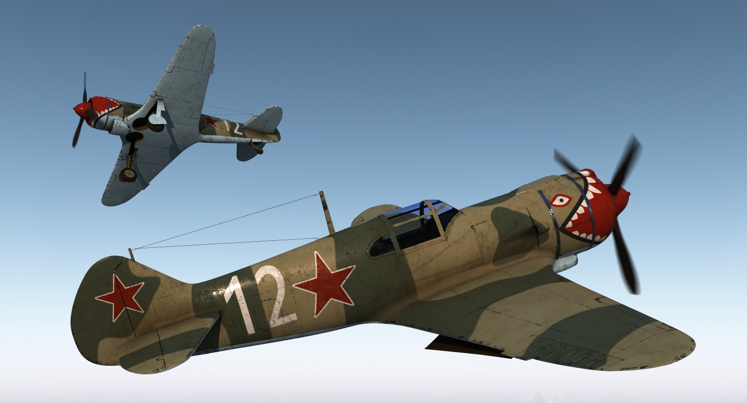 3D model La 5 WWII Soviet Fighter Aircraft Rigged