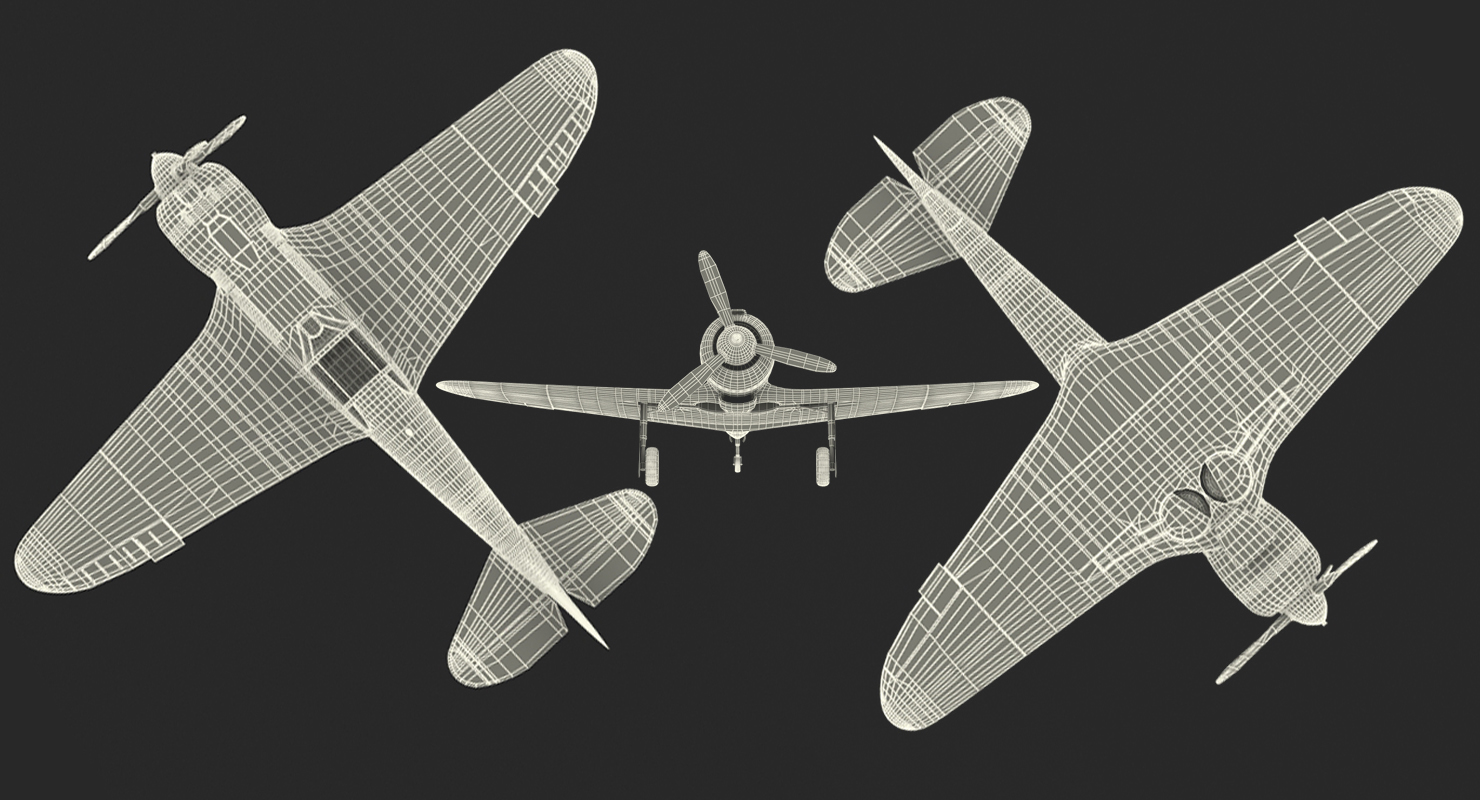 3D model La 5 WWII Soviet Fighter Aircraft Rigged