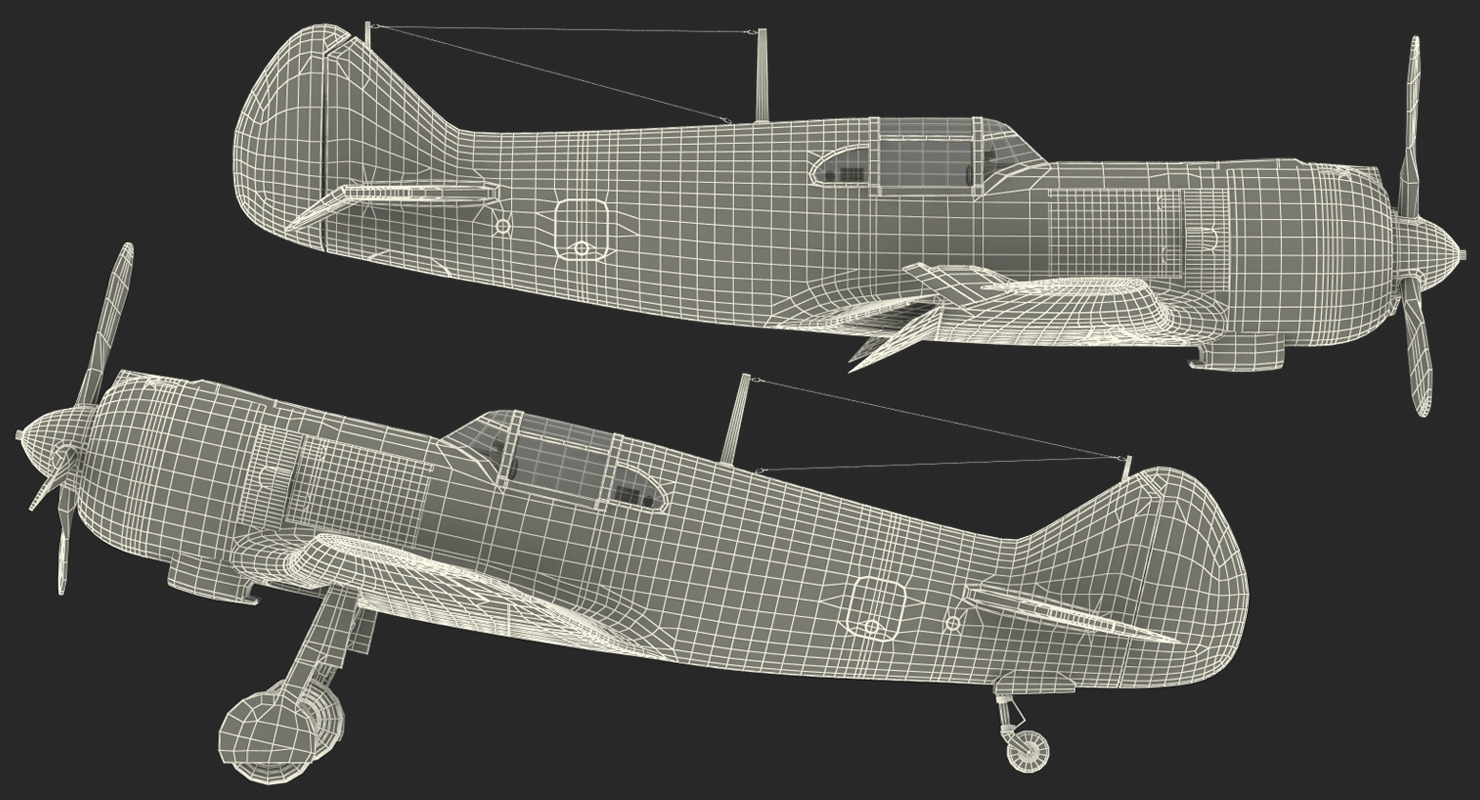3D model La 5 WWII Soviet Fighter Aircraft Rigged