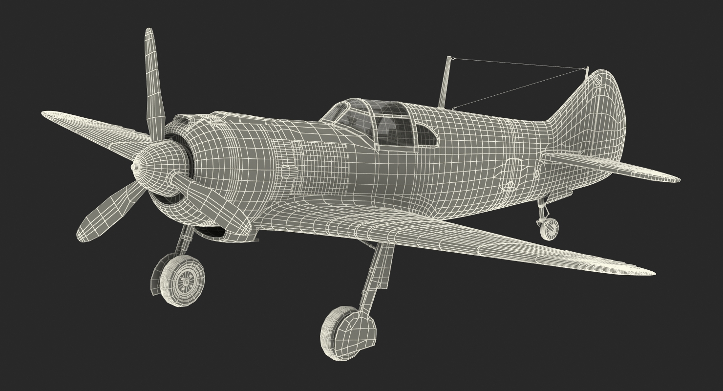 3D model La 5 WWII Soviet Fighter Aircraft Rigged