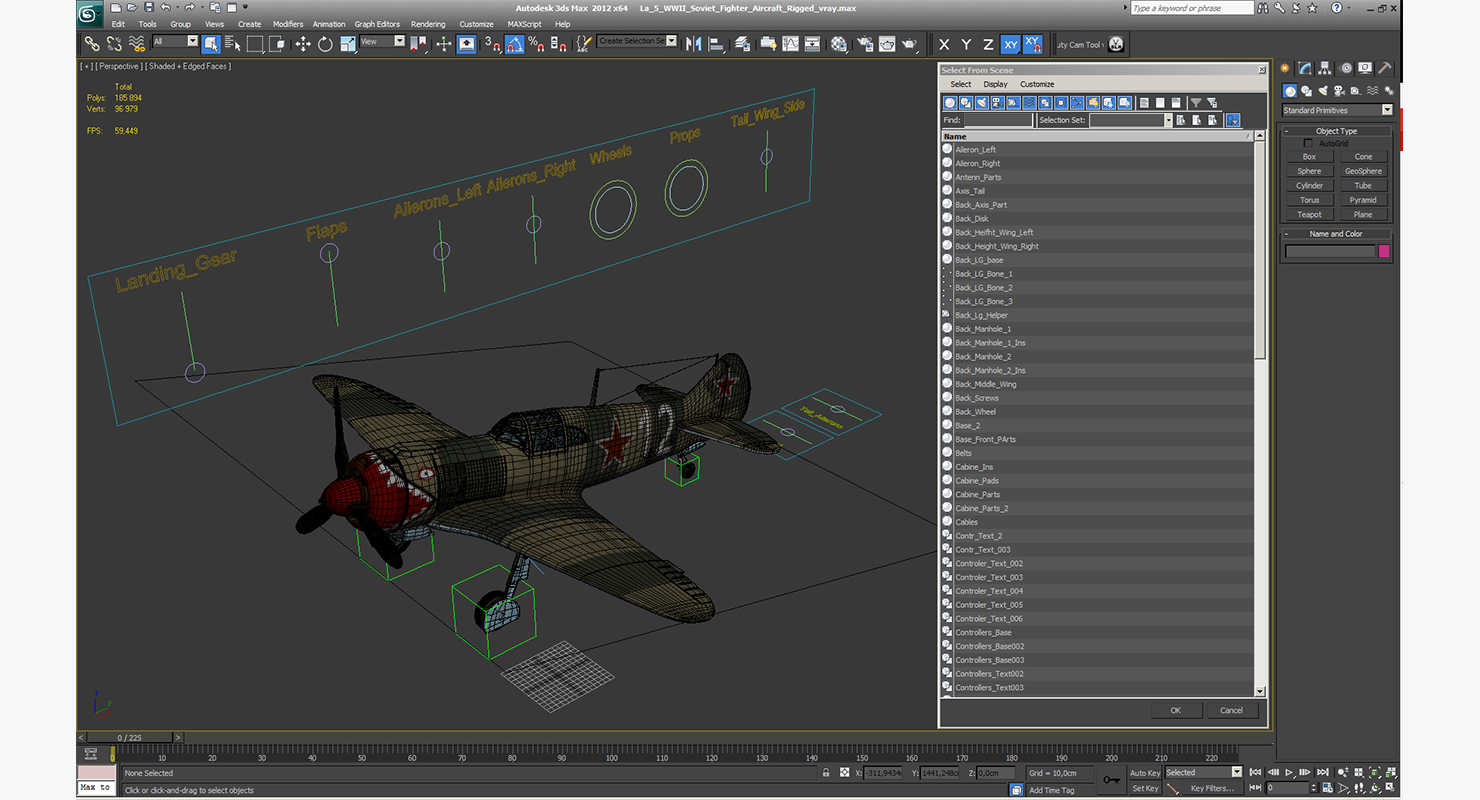 3D model La 5 WWII Soviet Fighter Aircraft Rigged