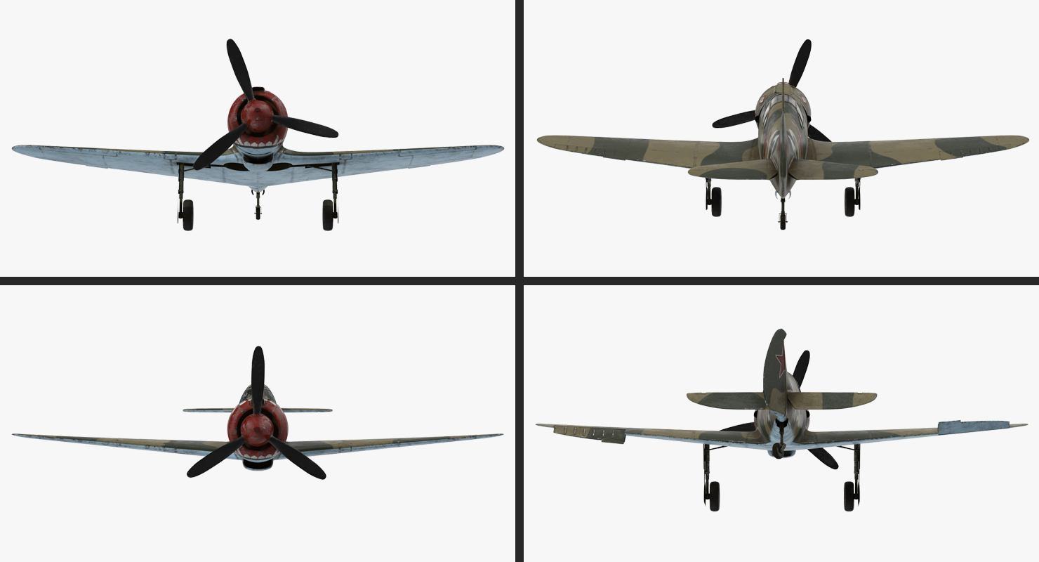 3D model La 5 WWII Soviet Fighter Aircraft Rigged