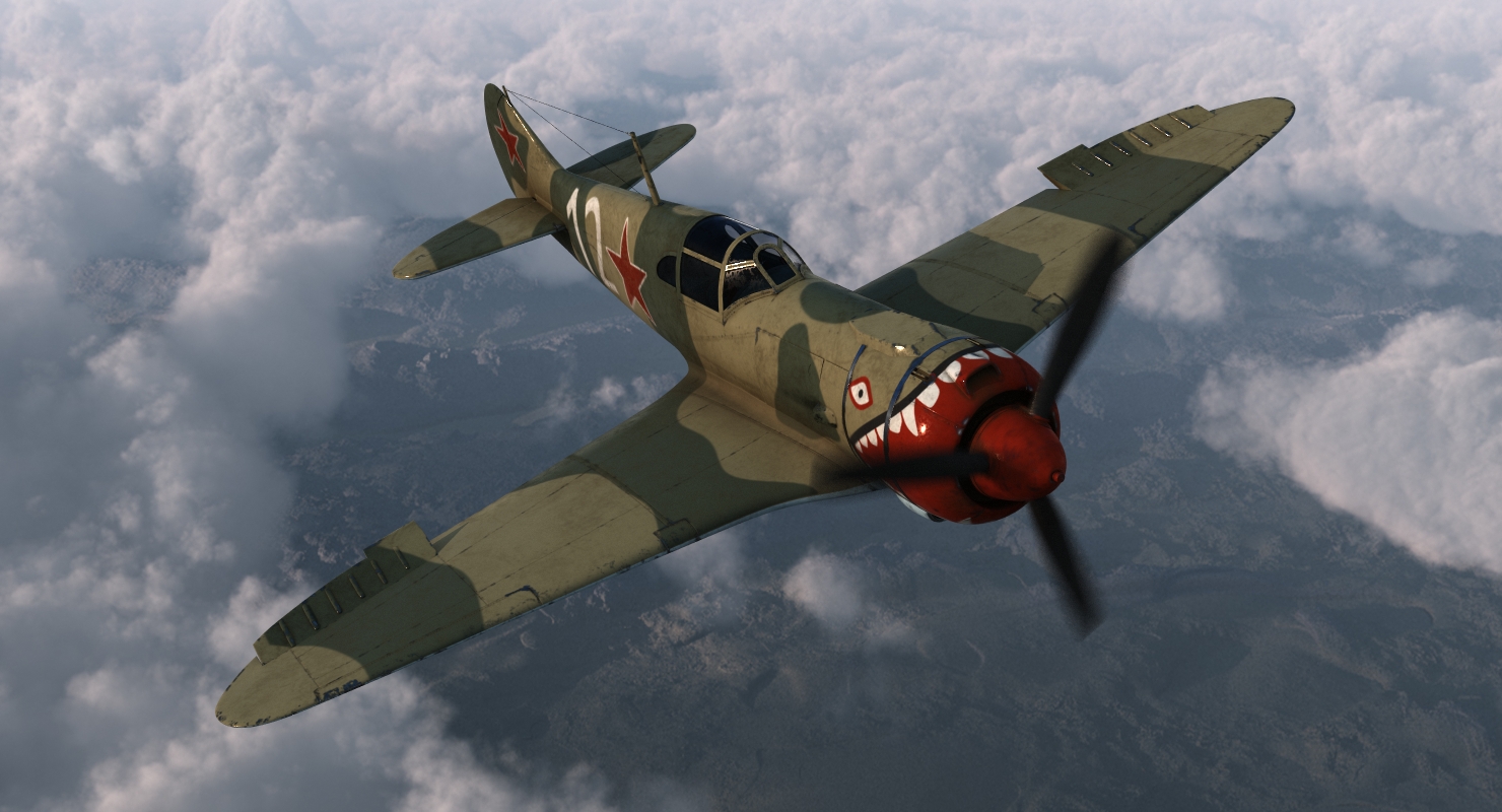 3D model La 5 WWII Soviet Fighter Aircraft Rigged