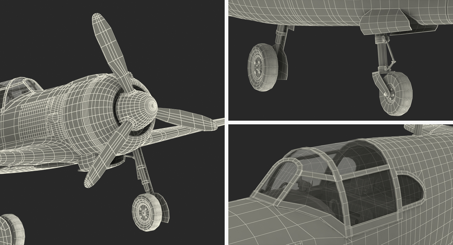 3D model La 5 WWII Soviet Fighter Aircraft Rigged
