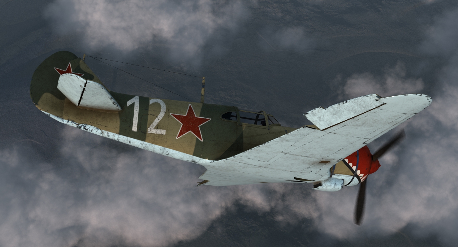 3D model La 5 WWII Soviet Fighter Aircraft Rigged