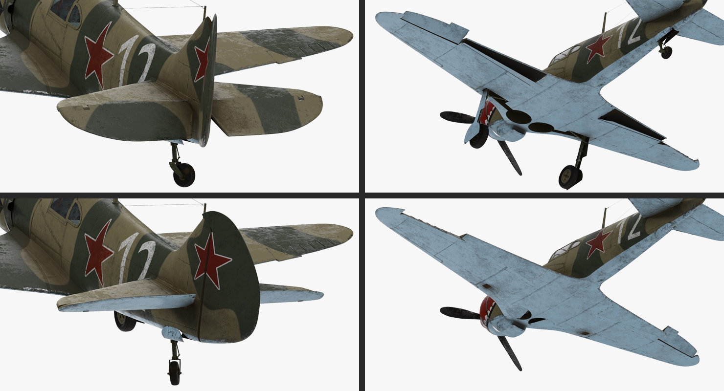 3D model La 5 WWII Soviet Fighter Aircraft Rigged