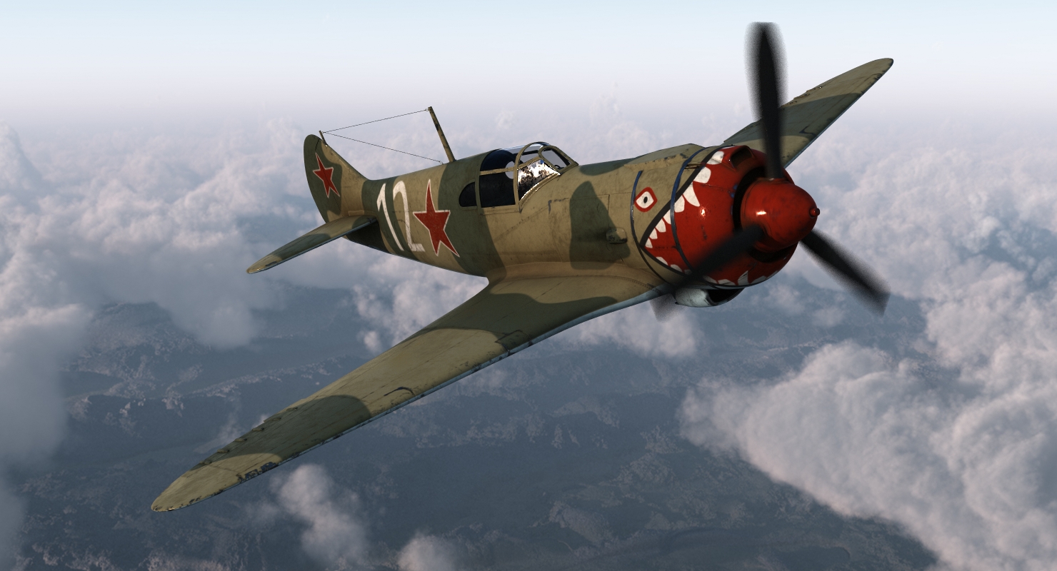 3D model La 5 WWII Soviet Fighter Aircraft Rigged