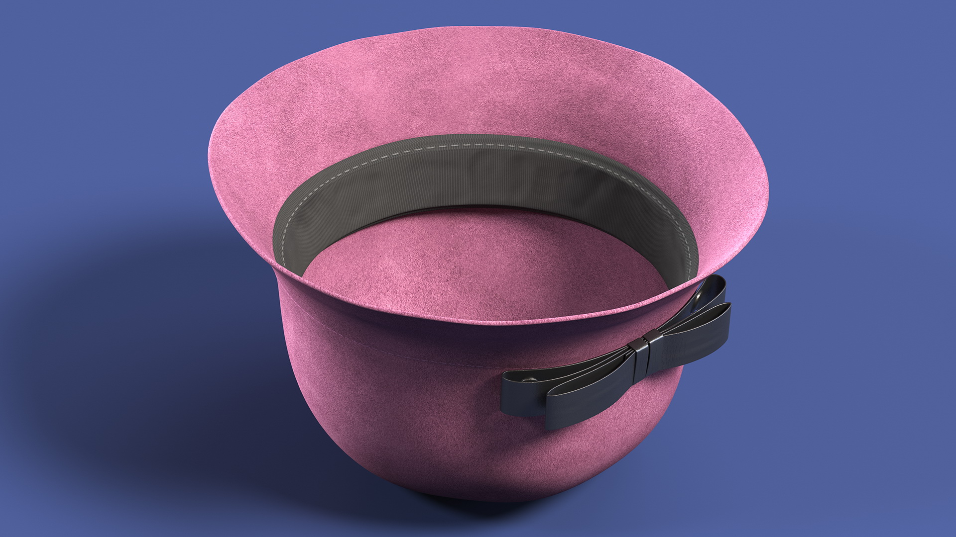 3D Cloche Round Wool Felt Hat Crushable For Women