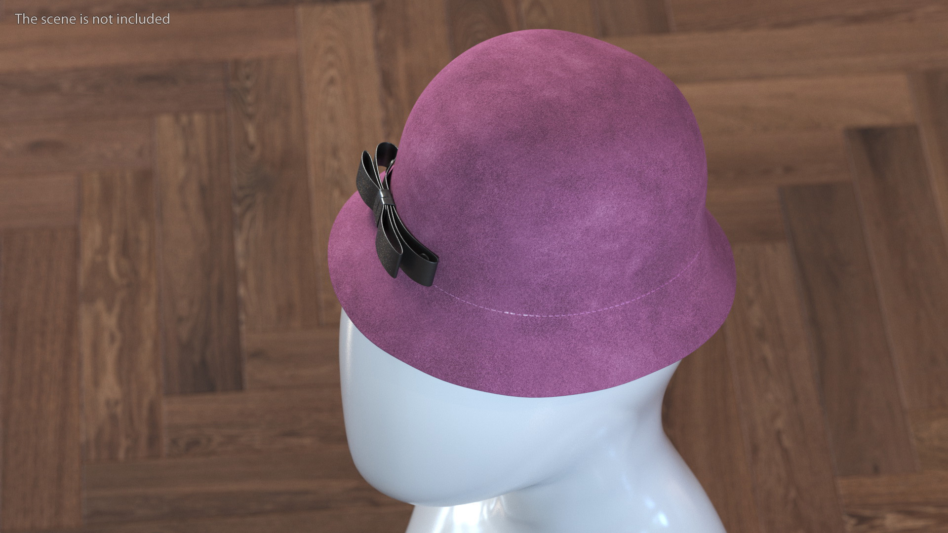 3D Cloche Round Wool Felt Hat Crushable For Women